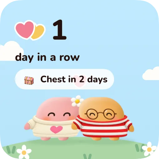 Small widget: the days in a row you have both answered, and the next chest.